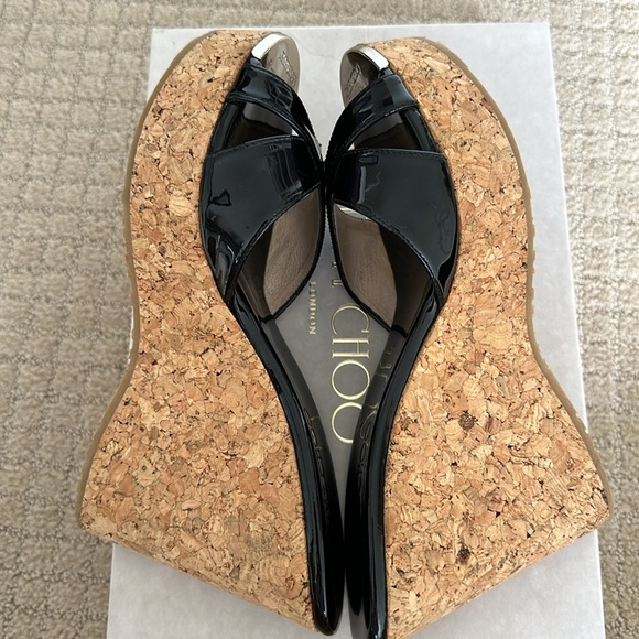 Patent Black Jimmy Choo Perfume Wedges - Picture 4 of 5